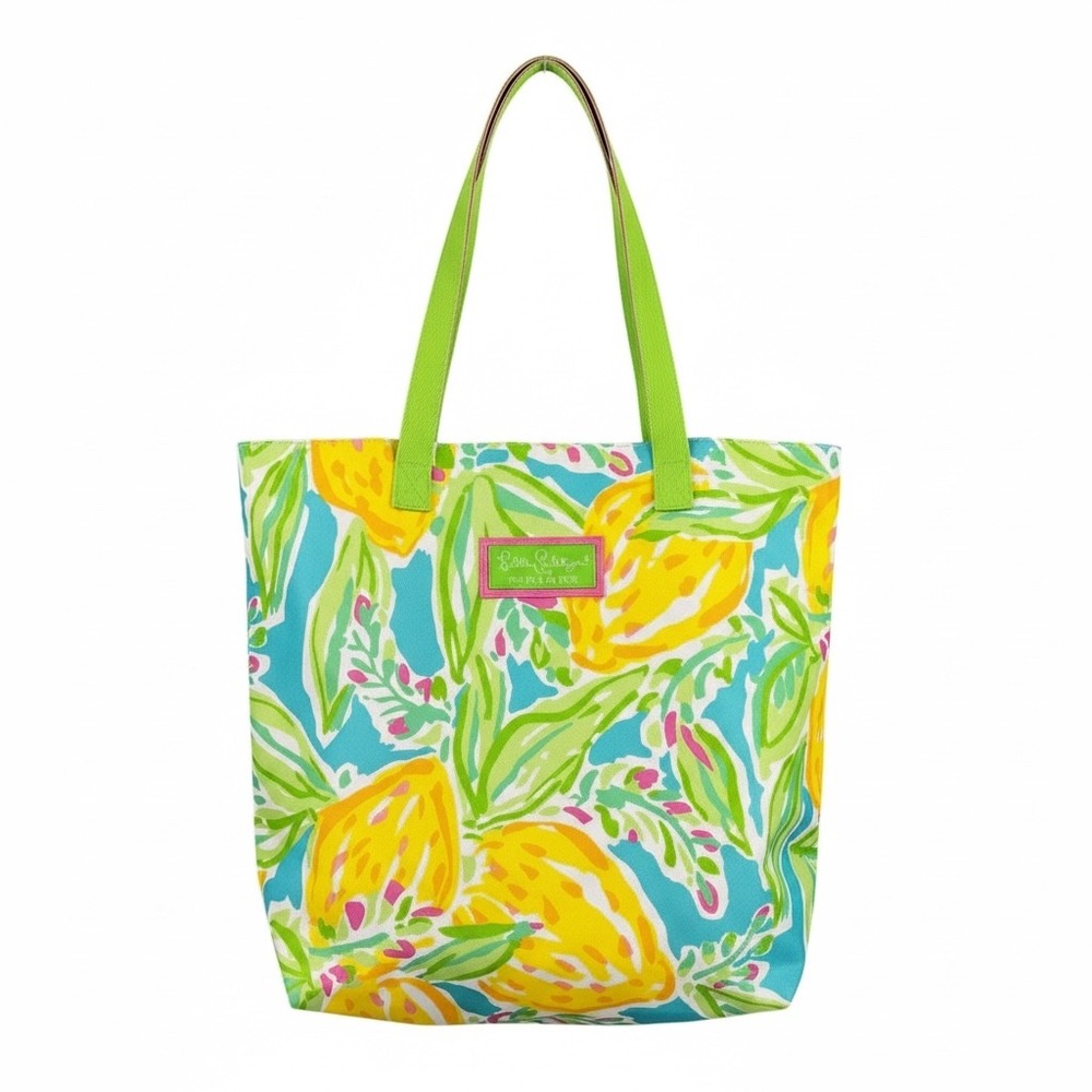 Lilly Pulitzer Lemon Print Tote Bag for Estee Lauder‎ – Colorful Resort Beach